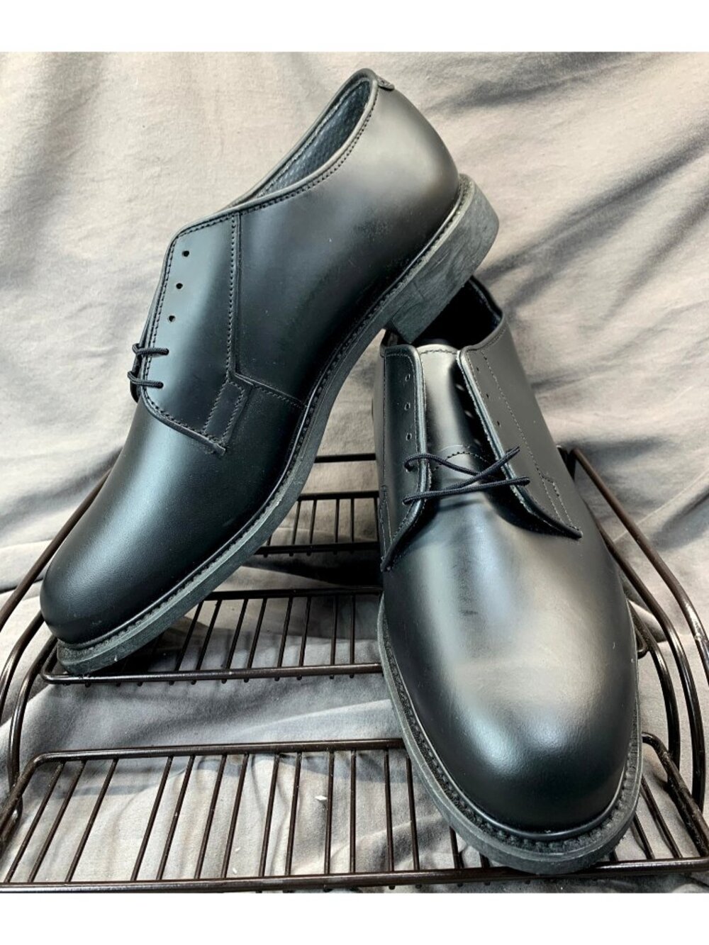 NEW Bates Vibram Sole Men's Black Oxford Uniform/Dress Shoes - Size 12D